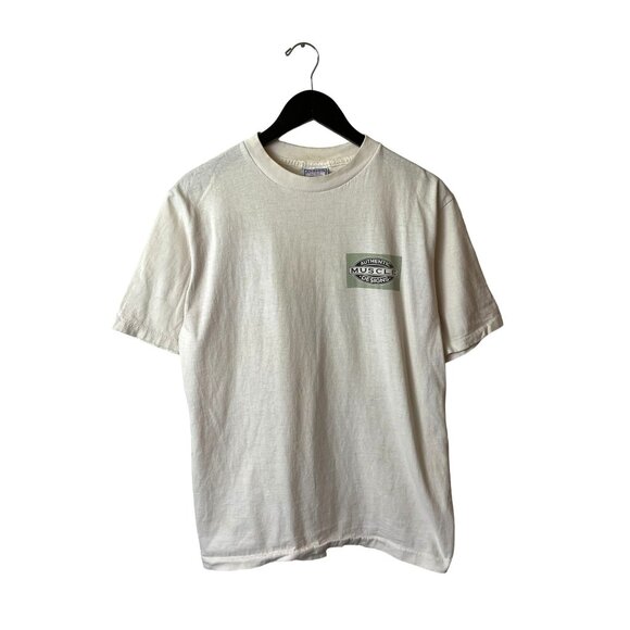 Vintage 90s Going for the Big Bucks T Shirt Cream Large L USA Single Stitch - Picture 2 of 16